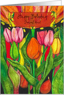 Happy Birthday Dearest Aunt Modern Botanical Tulip Flowers card
