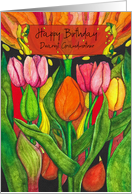 Happy Birthday Dearest Grandmother Modern Botanical Tulip Flowers card