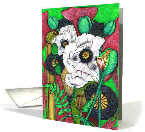 Blank Modern Botanical Poppies card (1736112)