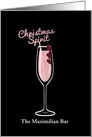 Sparkling WIne, Christmas Cocktail, Pink, Business, For Friend card