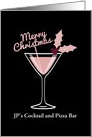 Christmas Cocktail, Pink, Business, For Friend card