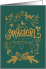 Enchanted, Magical Christmas, Forest, Faux Gold Glitter, Forest Green card
