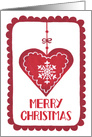 Merry Christmas, Heart, Ornament, Snowflake, Hygge card