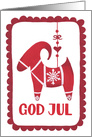 God Jul, Julbok, Ornament, Snowflake, Hygge, Swedish card