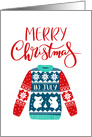 Merry Christmas In July, Ugly Christmas Sweater, Koala card