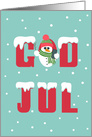 God Jul, Swedish, Selfie Snowman card