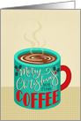 Merry Christmas, Coffee Mug, First Coffee, Vintage, Retro card