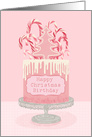 Birthday on Christmas, Candy Canes, Cake card