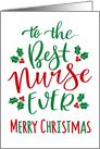 Best Nurse Ever, Merry Christmas card