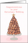 Congratulations, Christmas Wedding, Profiteroles Christmas Tree, card