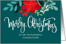 Godmother, Merry Christmas, Poinsettia, Rosehip, Berries card