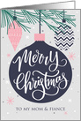 Mom and Fiance, Merry Christmas, Christmas Ornaments, Baubles card