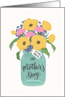 Mum, Happy Mother’s Day, Mason Jar, Flowers, Hand Lettering card