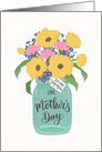 Step Mom, Happy Mother’s Day, Mason Jar, Flowers, Hand Lettering card
