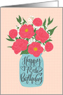 78th Birthday, Happy Birthday, Mason Jar, Flowers, Hand Lettering card