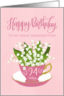 Great Grandmother 94th Birthday Teacup with Lily of the Valley Flower card