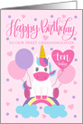 10th Birthday OUR Granddaughter Unicorn Sitting On Rainbow card