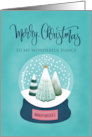 My Fiance Merry Christmas with Snow Globe of Trees card