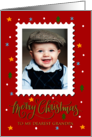 My Grandpa Custom Photo Postage Stamp with Merry Christmas card