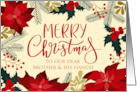 OUR Brother and His Fiancee Merry Christmas Poinsettia Holly Berries card