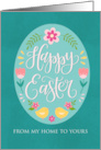 From MY Home to Yours Easter Egg with Flowers and Chicks card