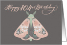 Happy 104th Birthday Beautiful Moth with Flowers on Wings Whimsical card