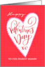 OUR Mamaw Happy Valentines Day with Big Heart and Hand Lettering card