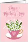 Happy Mothers Day to OUR Step Grandma Tea Cup of Flowers and Lettering card