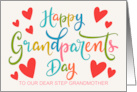 OUR Step Grandmother Grandparents Day with Hearts and Hand Lettering card