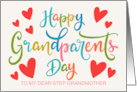 My Step Grandmother Grandparents Day with Hearts and Hand Lettering card