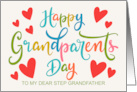 My Step Grandfather Grandparents Day with Hearts and Hand Lettering card