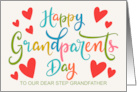 OUR Step Grandfather Grandparents Day with Hearts and Hand Lettering card