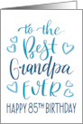 Best Grandpa Ever 85th Birthday Typography in Blue Tones card