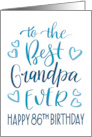Best Grandpa Ever 86th Birthday Typography in Blue Tones card