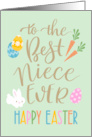 Best Niece Ever Happy Easter Typography with Eggs Bunny and Carrots card