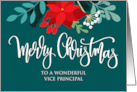 Vice Principal Christmas Flowers Rose Hip Berries and Hand Lettering card