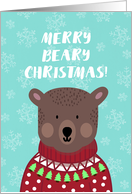 Christmas Bear, Ugly Knitted Sweater card