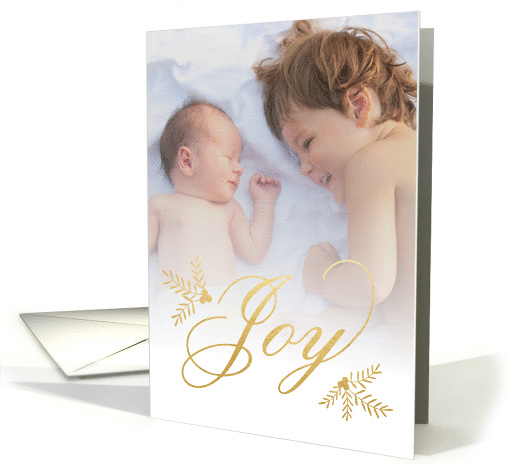 Joyful Holiday, Joy, Faux Gold, Lettering, Photo card (1457766)