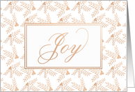 Joyful Holiday, Joy, Faux Rose Gold, Lettering card