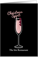 Sparkling WIne, Christmas Cocktail, Pink, Business, For Customer card