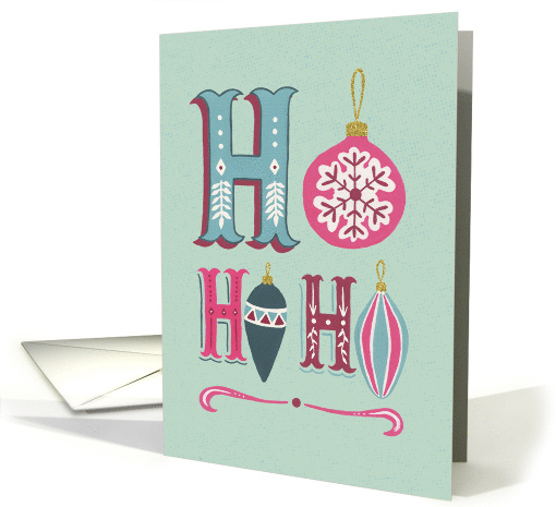 Hand lettered, Ho Ho Ho, Merry Christmas, Ornaments, Faux... (1520188)