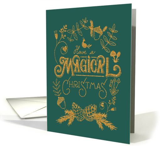 Enchanted, Magical Christmas, Forest, Faux Gold Glitter,... (1520198)