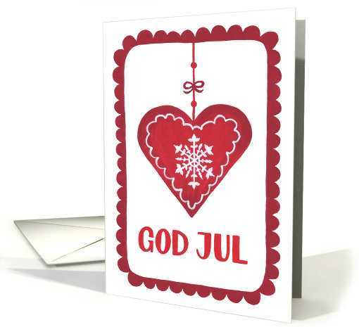 God Jul, Heart, Ornament, Snowflake, Hygge card (1522000)