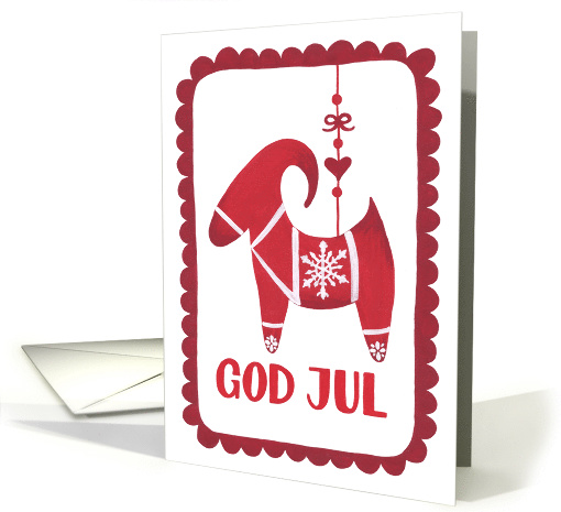God Jul, Julbok, Ornament, Snowflake, Hygge, Swedish card (1522152)