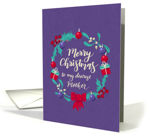 Christmas Wreath, Merry Christmas, Dearest Mother, Purple... (1543682)
