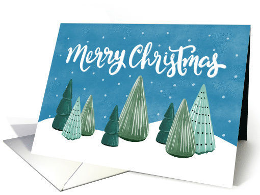 Merry Christmas, Forest, Trees, Snow, Winter card (1551084)