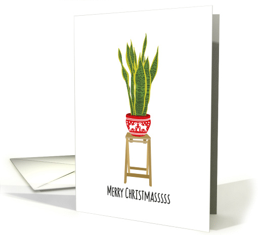 Merry Christmas, Snake Plant, Sansevieria, Mother In Law's Tongue card