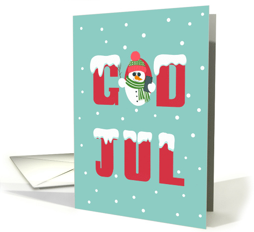 God Jul, Swedish, Selfie Snowman card (1582078)