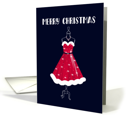 Merry Christmas, Christmas dress on mannequin, Fashion, Stylish card