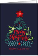 Business Merry Christmas, Christmas Tree, From All of Us card